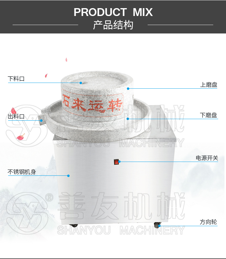 善友機械電動石磨機